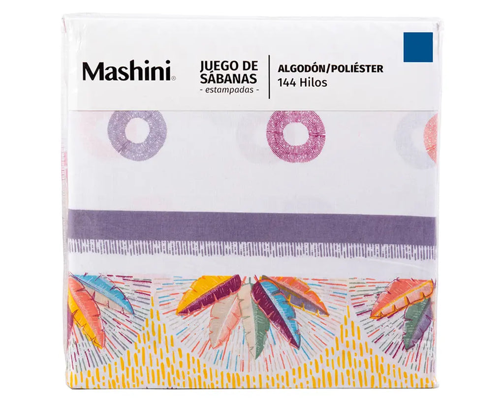 Juego de Sábanas Estampadas 144 Hilos 2 Plazas Mashini