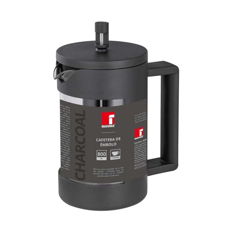 Cafetera Embolo Boro Charcoal 800 ML