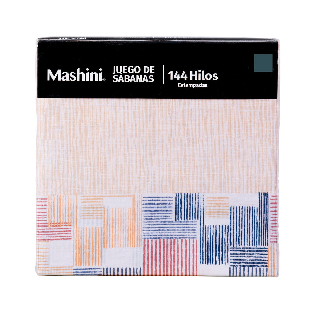 Juego de Sábanas Estampadas 144 Hilos 1.5 Plazas Mashini