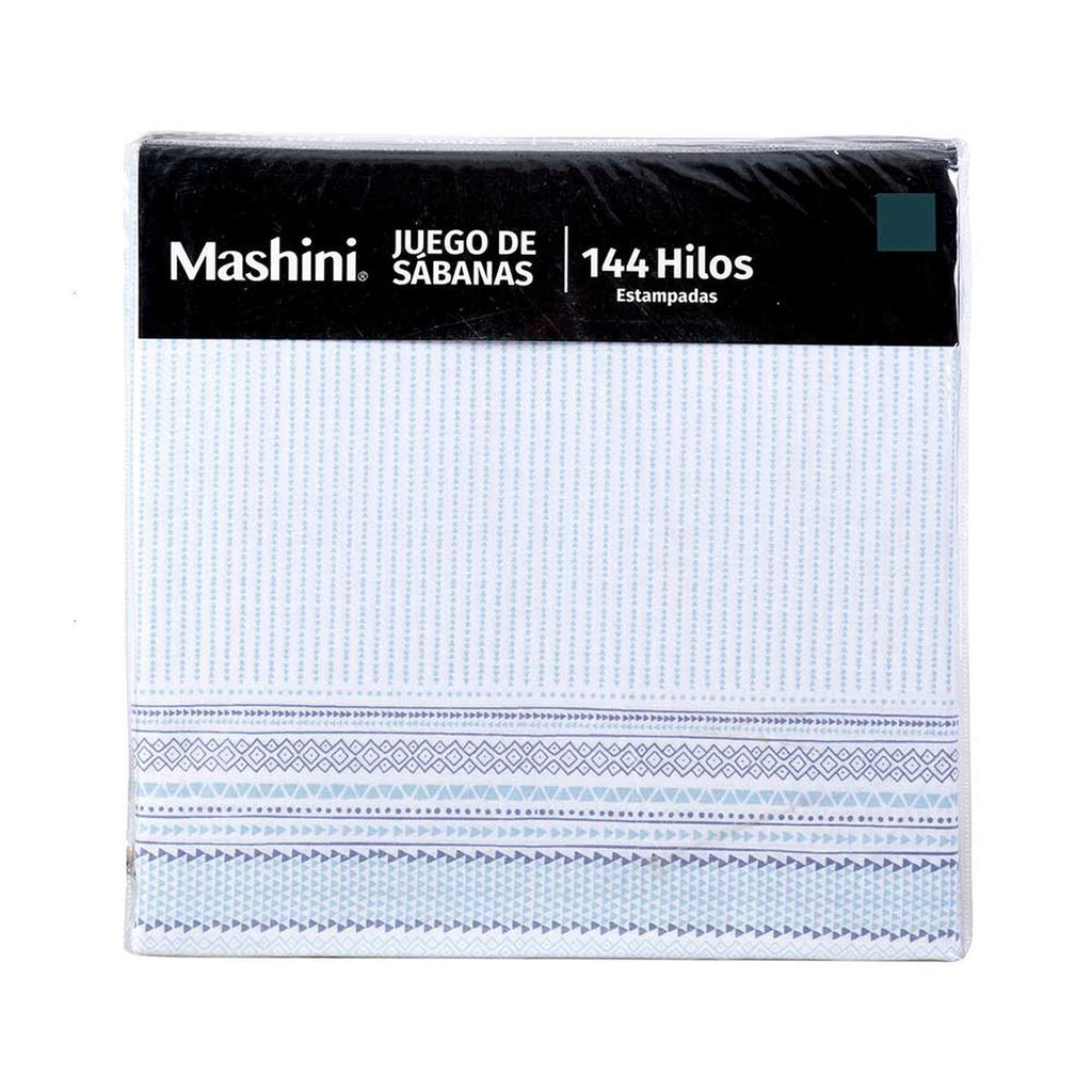 Juego de Sábanas Estampadas 144 Hilos 2 Plazas Mashini