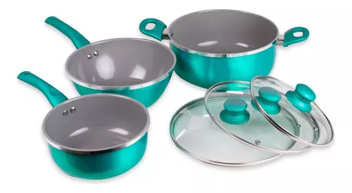 Batería Alum/Tita 6 Piezas con Wok - P. Metal - Línea New Montecarlo