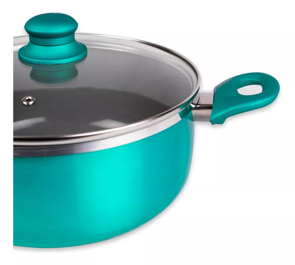 Batería Alum/Tita 6 Piezas con Wok - P. Metal - Línea New Montecarlo