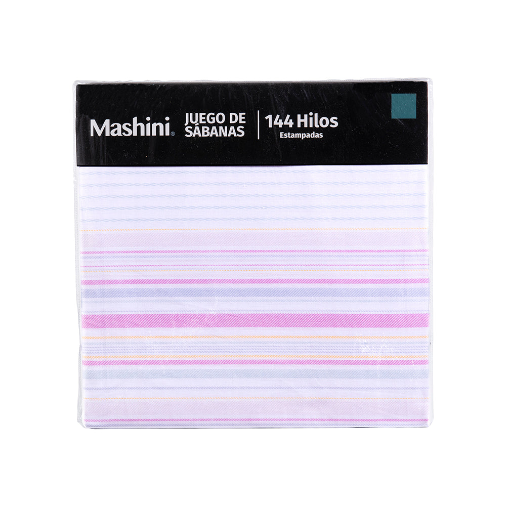 Juego de Sábanas Estampadas 144 Hilos 2 Plazas Mashini
