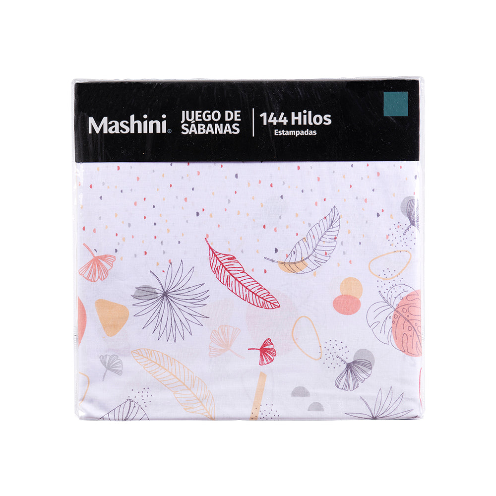 Juego de Sábanas Estampadas 144 Hilos 2 Plazas Mashini