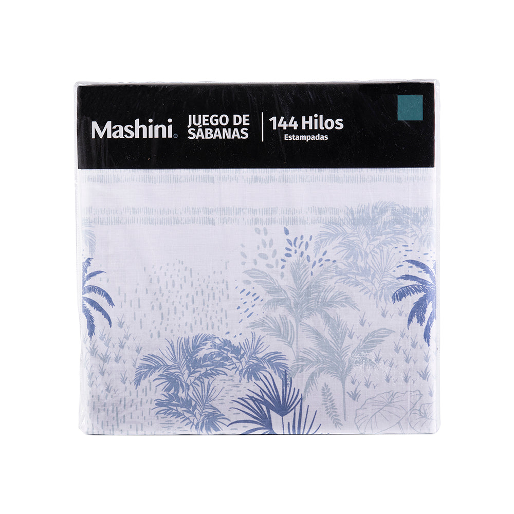Juego de Sábanas Estampadas 144 Hilos 2 Plazas Mashini