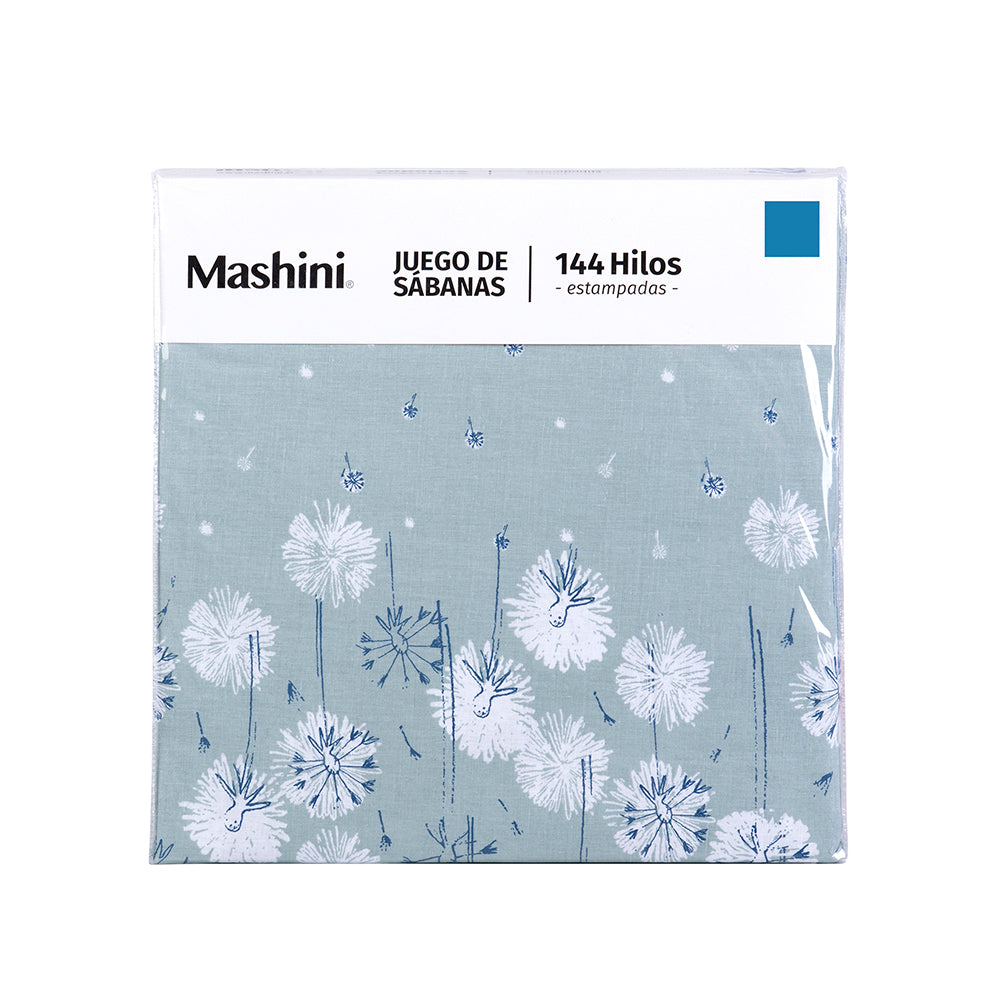Juego de Sábanas Estampadas 144 Hilos 1.5 Plazas Mashini