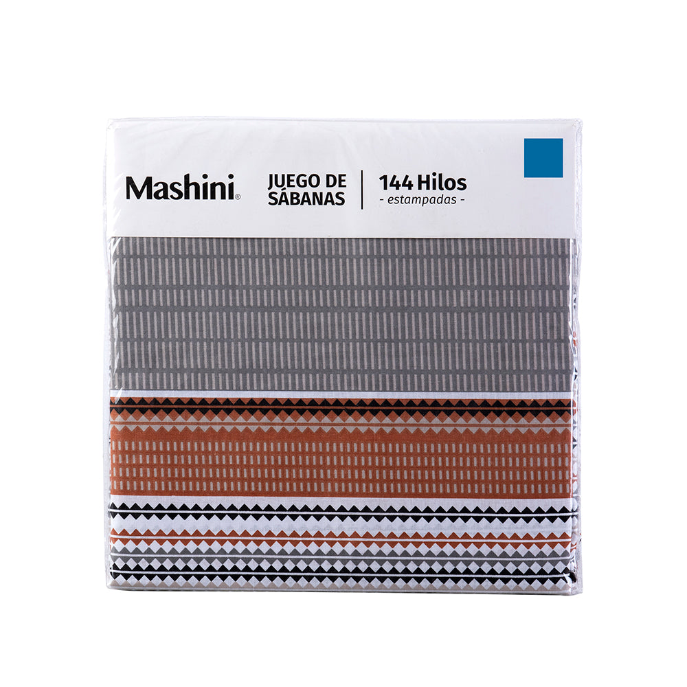 Juego de Sábanas Estampadas 144 Hilos 1.5 Plazas Mashini