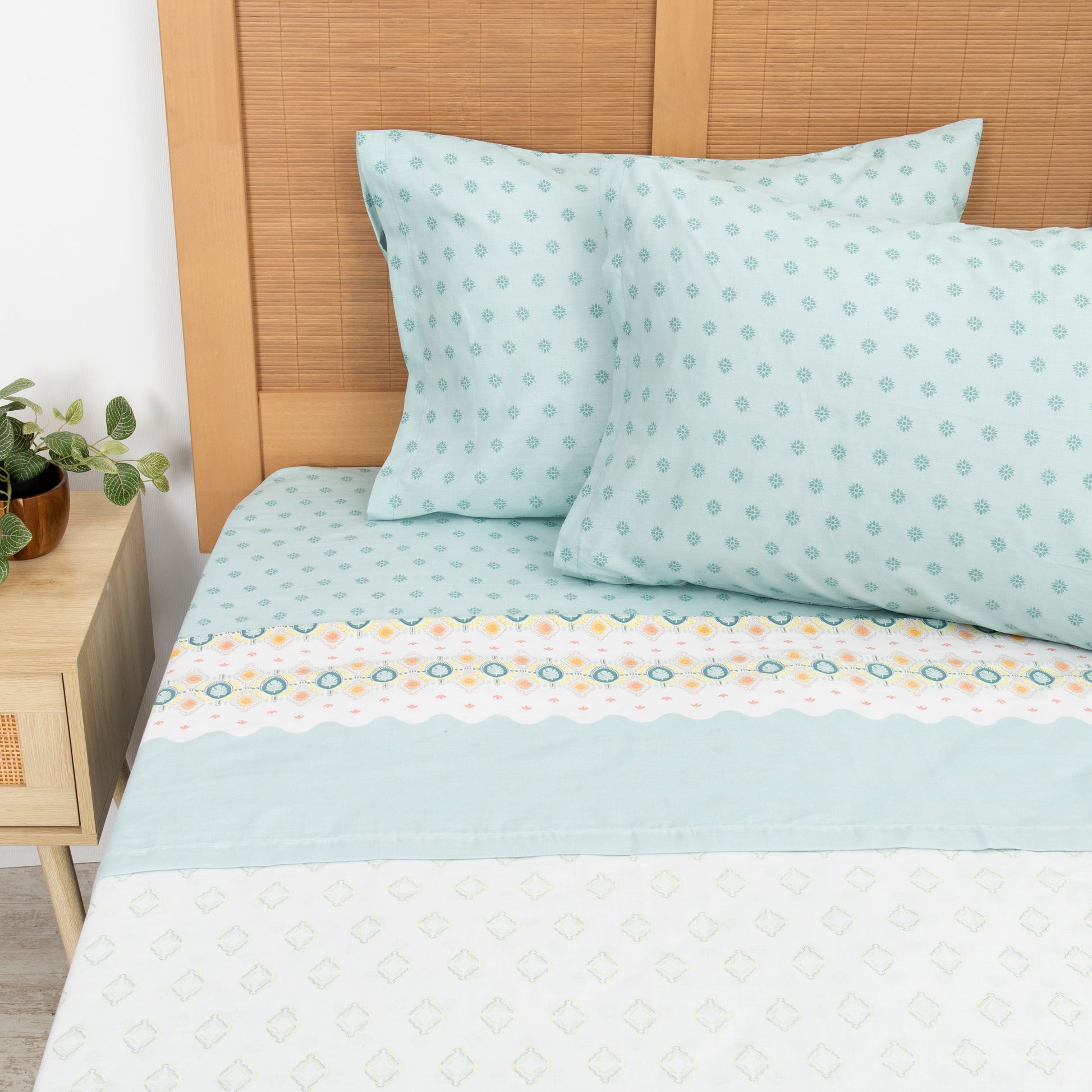 Juego de Sábanas Estampadas 144 Hilos 2 Plazas Mashini