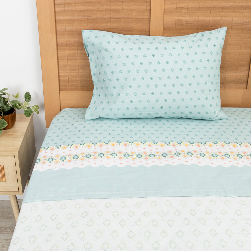 Juego de Sábanas Estampadas 144 Hilos 1.5 Plazas Mashini