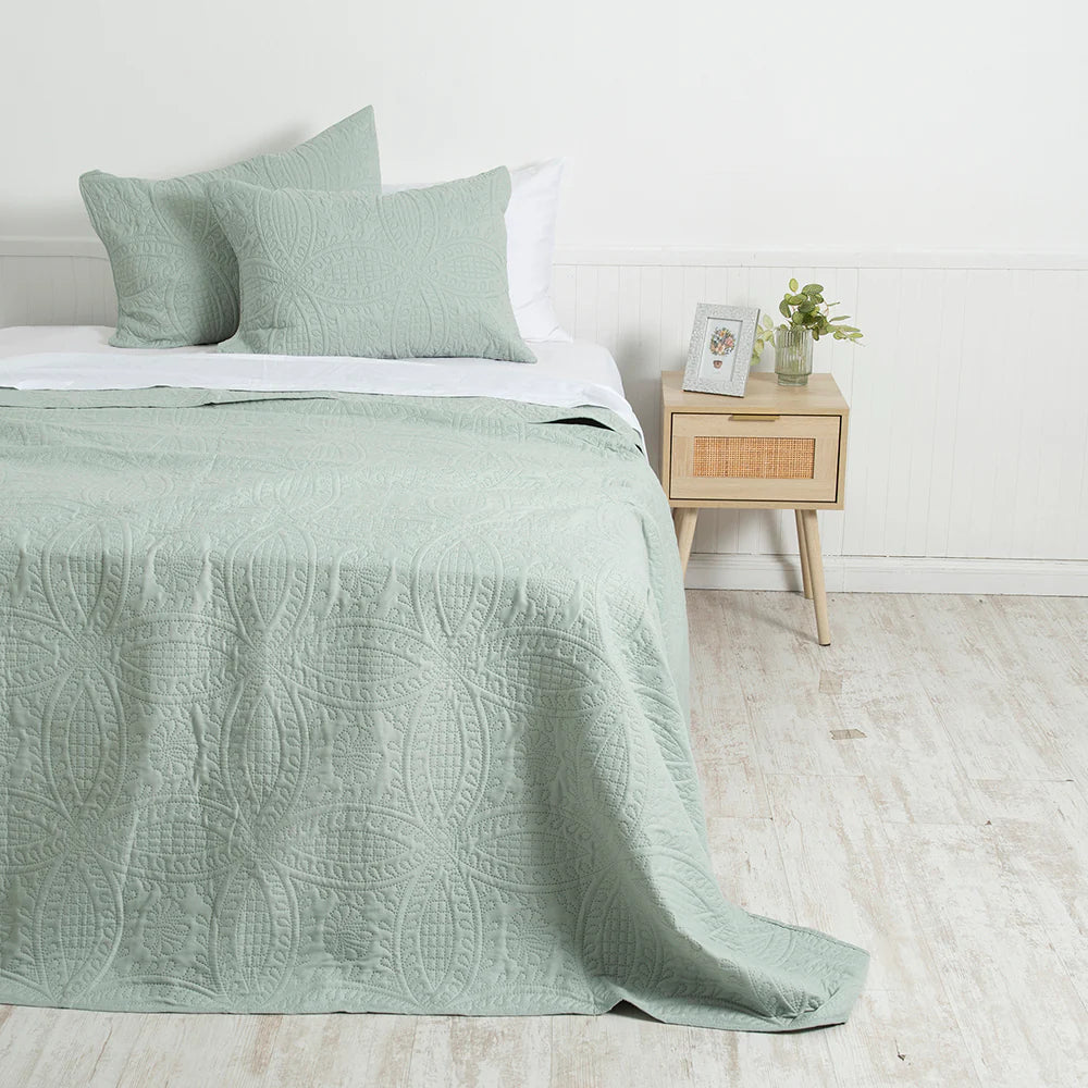 QUILT 1.5 PLAZAS PORTUGAL VERDE - MASHINI