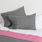 Quilt King Toledo Verde Musgo - Rosado Mashini