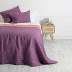Quilt King Microfribra Toledo Bicolor Morado - Coral
