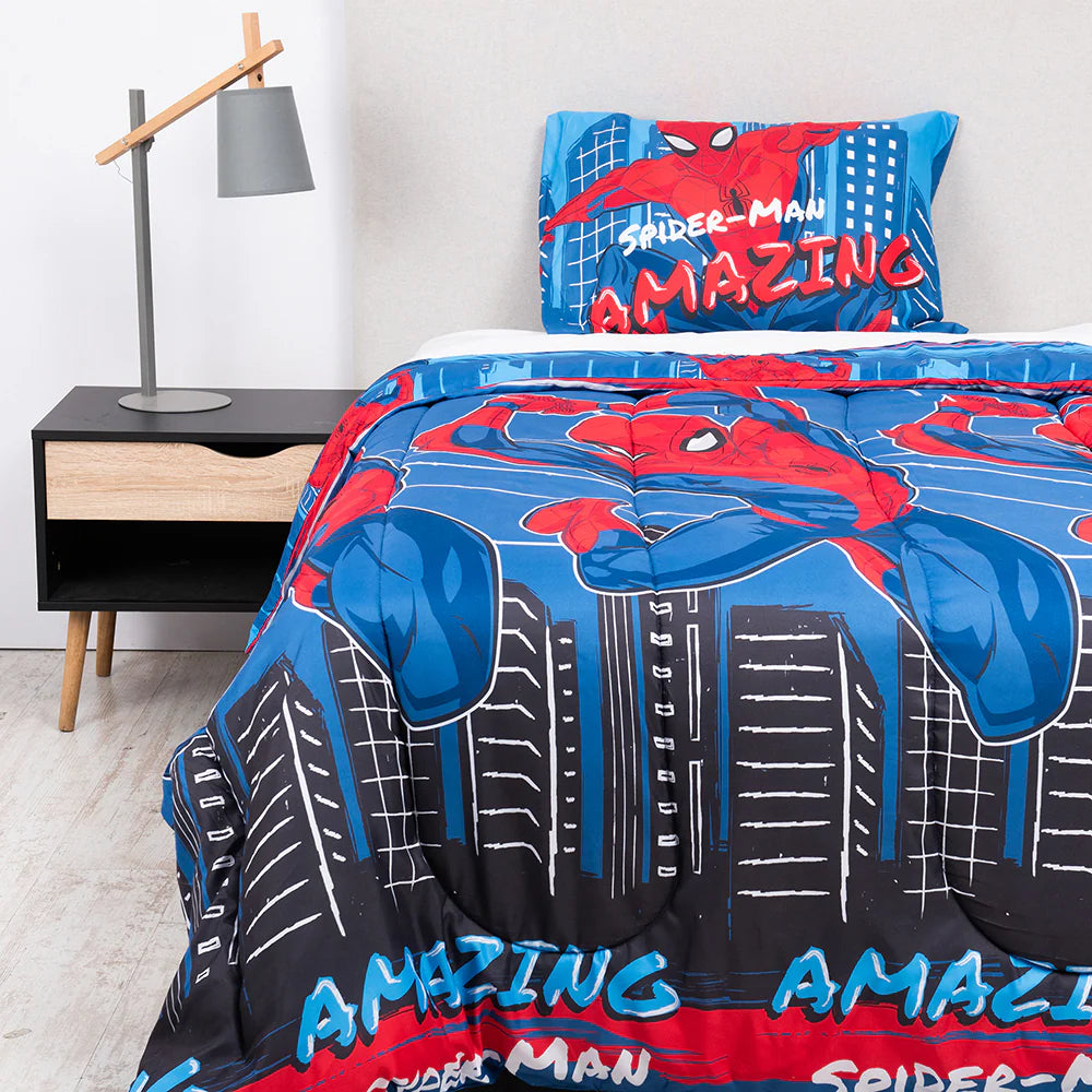 Plumón 1.5 Plazas Spiderman Azul