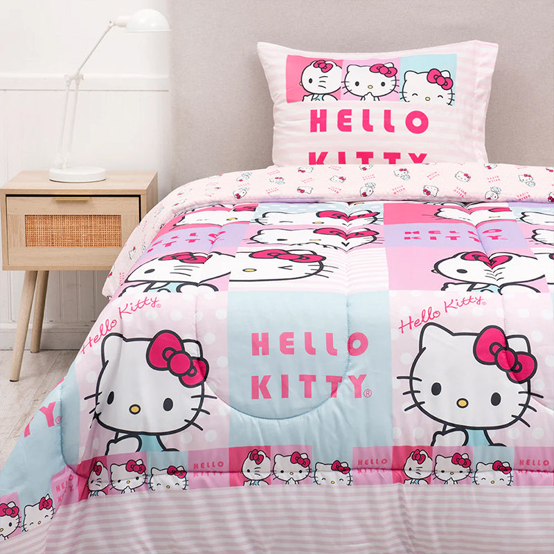 Plumón Microfibra Reversible 1.5 plazas / Hello Kitty Caras – Mashini