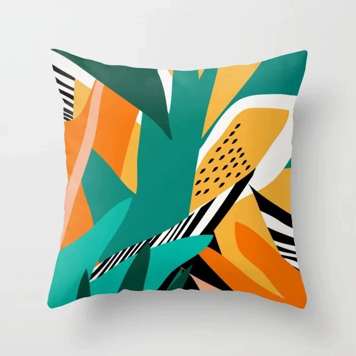 Funda Cojin Moderno Abstracto Poliéster 45x45cm Múltiples Diseños