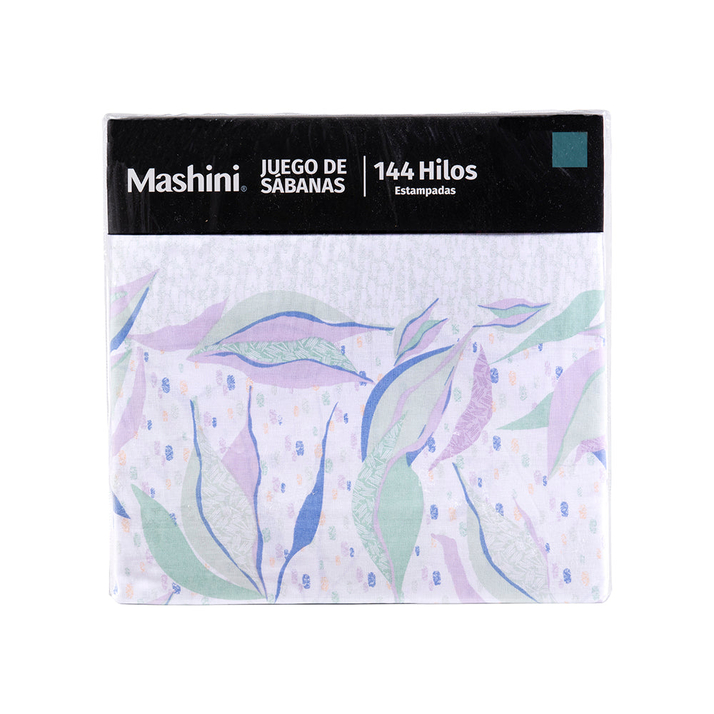 Juego de Sábanas Estampadas 144 Hilos 1.5 Plazas Mashini