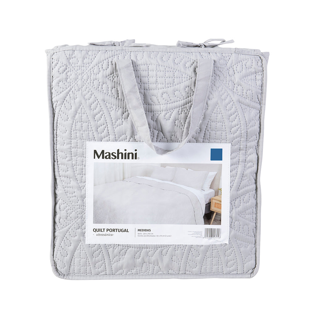 Quilt 2 Plazas Portugal Mashini Microfibra Reversible + Funda 50x70cm - 220x240cm