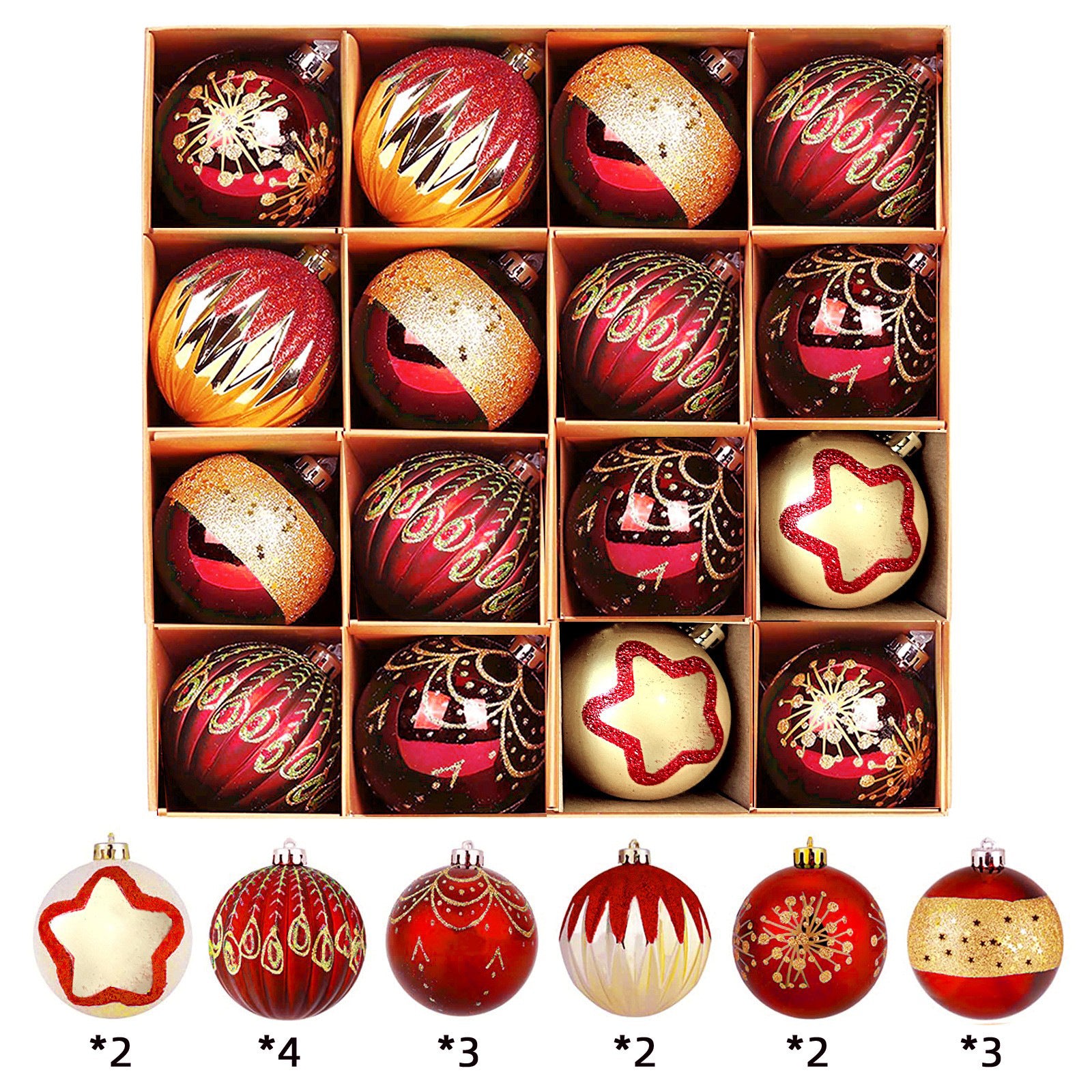 Set de Adornos Navideños de 16 Piezas