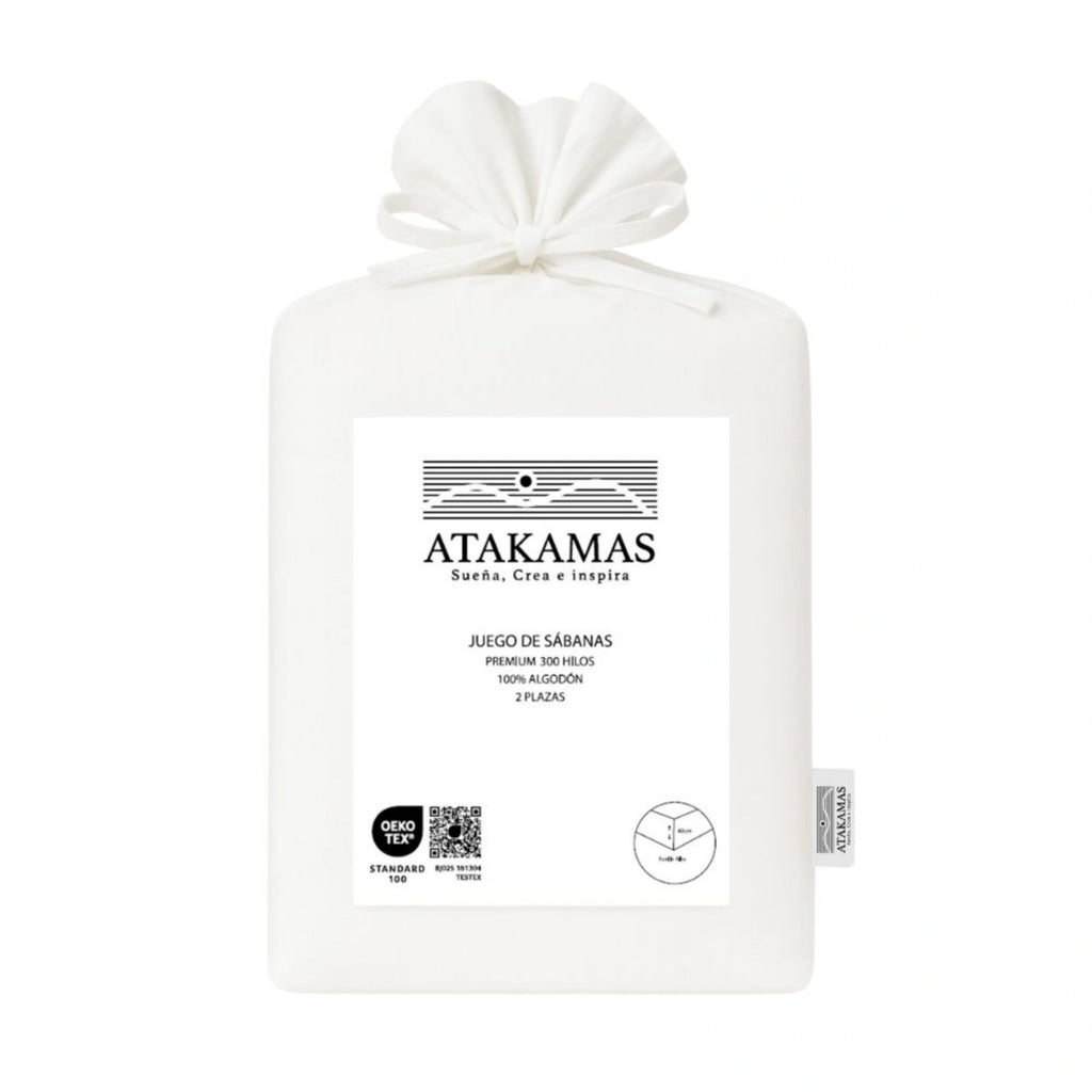 Juego de Sábanas Atakamas 300 Hilos - 100% Algodón 2 Plazas