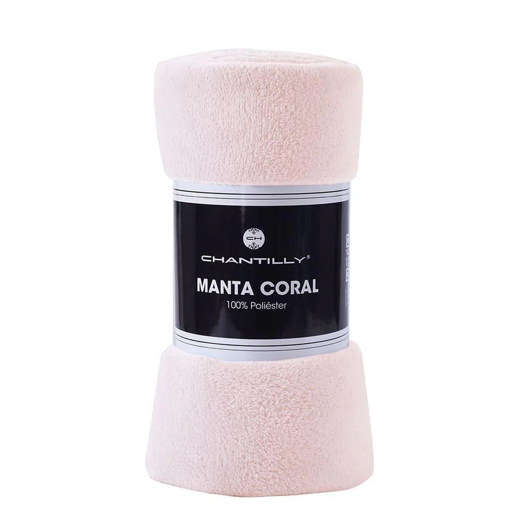Manta Coral Fleece Ultra Suave Chantilly 125x150 cm