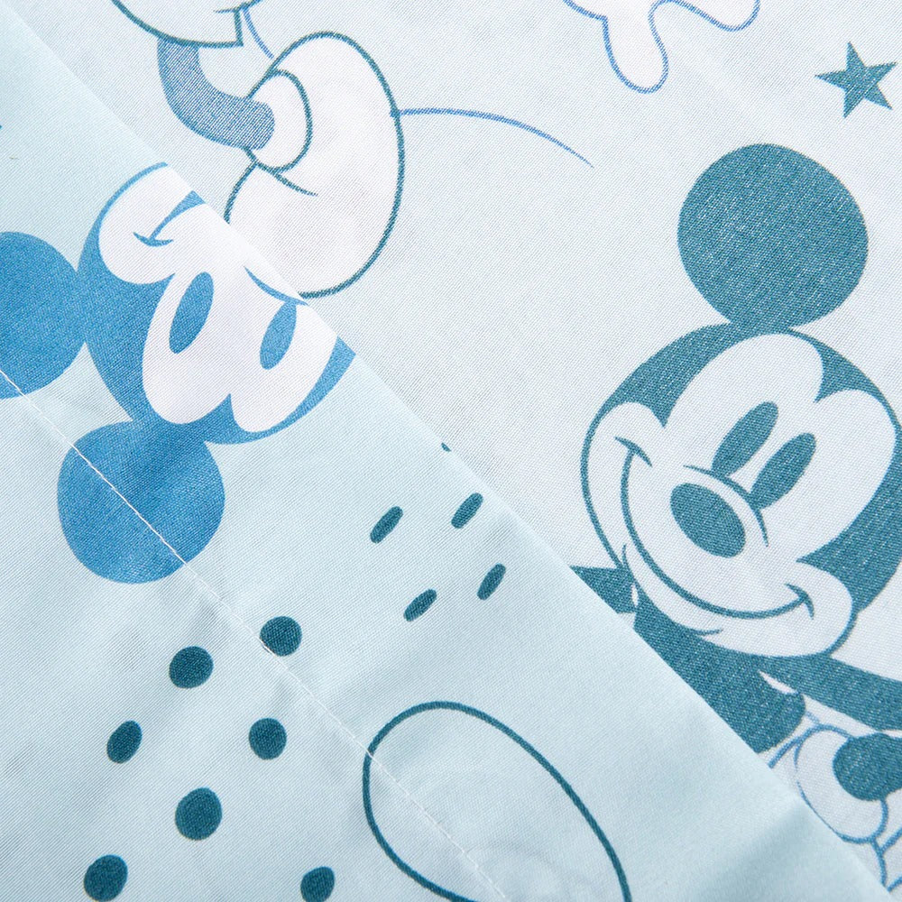 Juego de Sabanas Infantiles Microfibra 1,5 Plazas Mickey Celeste