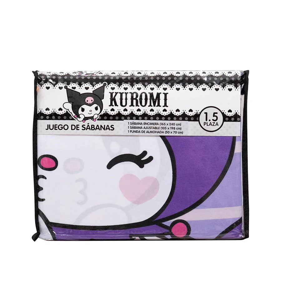Juego de Sabanas Infantiles Kuromi Coqueta