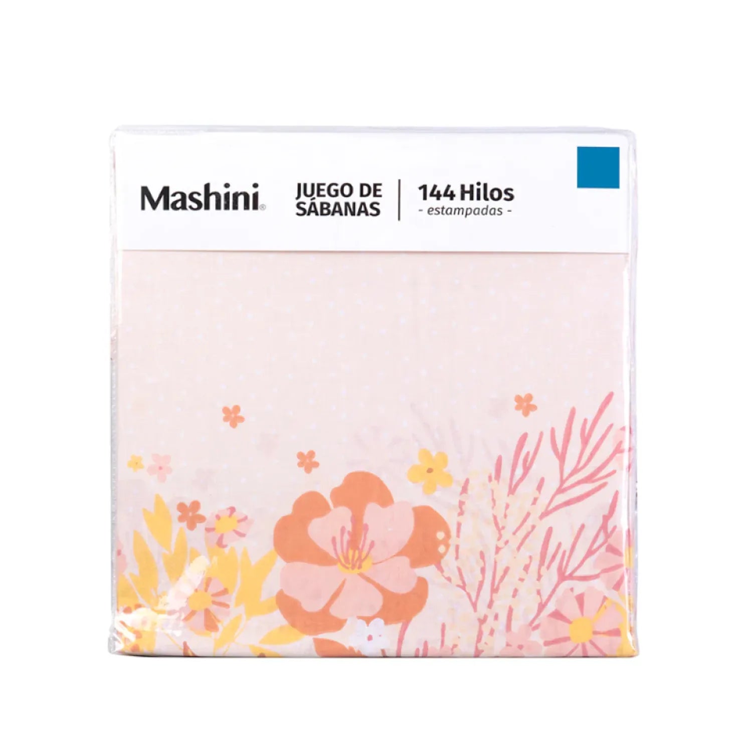 Sábana 1.5 Plaza 144 Hilos Estampado Mashini